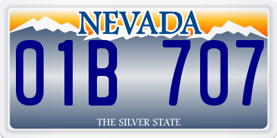 NV license plate 01B707