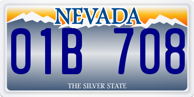 NV license plate 01B708