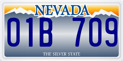 NV license plate 01B709