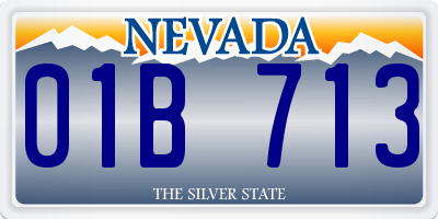 NV license plate 01B713