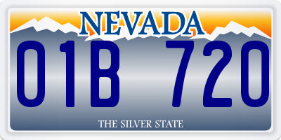 NV license plate 01B720