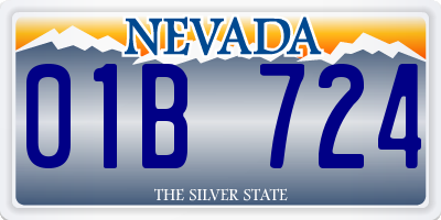 NV license plate 01B724