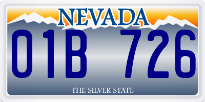 NV license plate 01B726