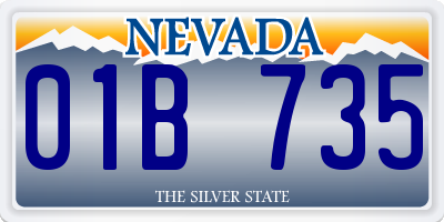 NV license plate 01B735