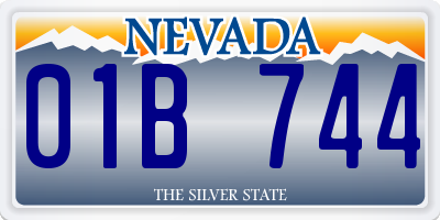 NV license plate 01B744