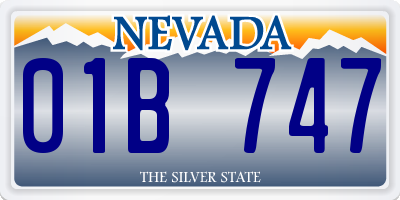 NV license plate 01B747