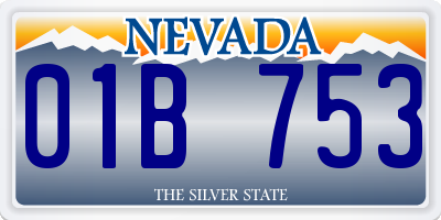 NV license plate 01B753