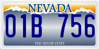 NV license plate 01B756