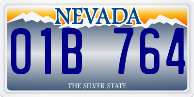NV license plate 01B764