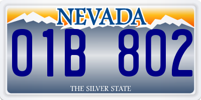 NV license plate 01B802