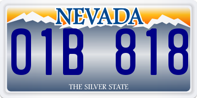 NV license plate 01B818