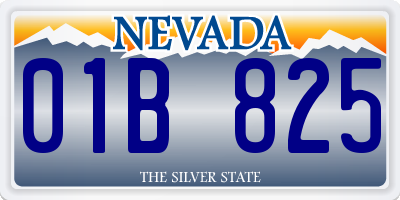 NV license plate 01B825