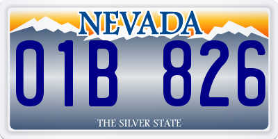NV license plate 01B826