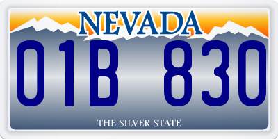 NV license plate 01B830