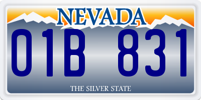 NV license plate 01B831