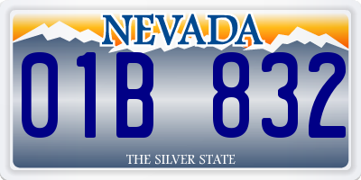 NV license plate 01B832