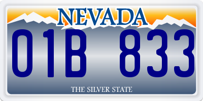 NV license plate 01B833