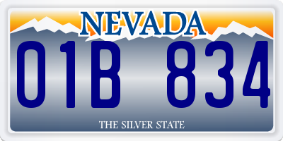 NV license plate 01B834