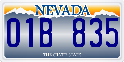 NV license plate 01B835