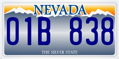 NV license plate 01B838