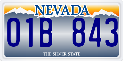 NV license plate 01B843