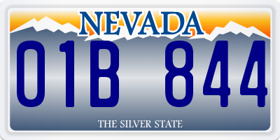NV license plate 01B844