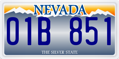 NV license plate 01B851
