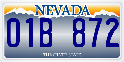 NV license plate 01B872