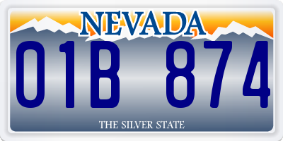 NV license plate 01B874