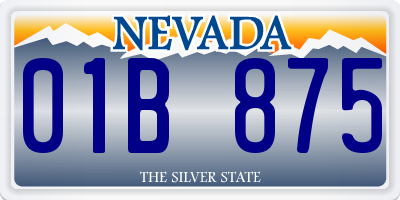 NV license plate 01B875