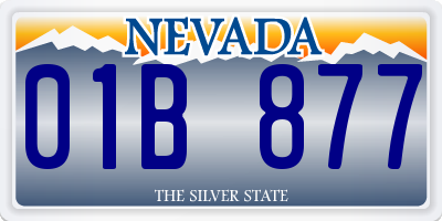 NV license plate 01B877