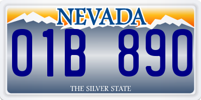 NV license plate 01B890