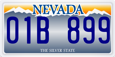NV license plate 01B899