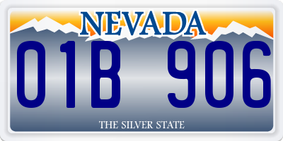 NV license plate 01B906