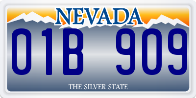 NV license plate 01B909