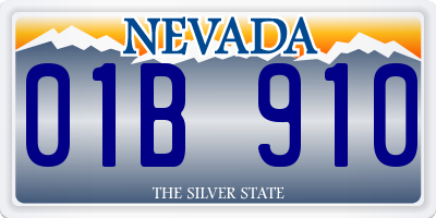 NV license plate 01B910