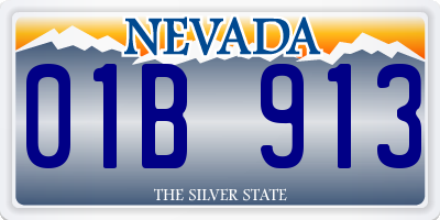 NV license plate 01B913