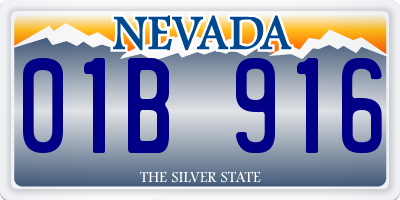 NV license plate 01B916