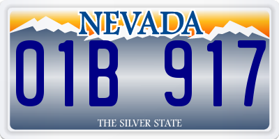 NV license plate 01B917