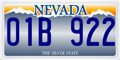 NV license plate 01B922