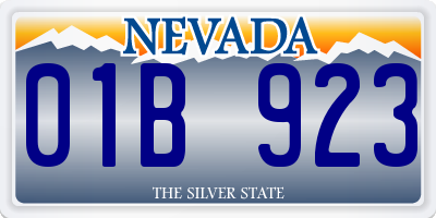 NV license plate 01B923