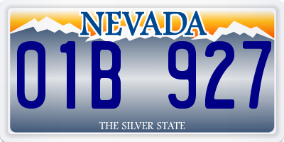 NV license plate 01B927