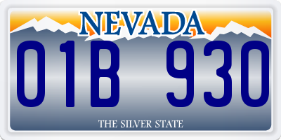 NV license plate 01B930