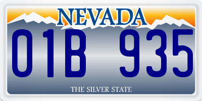 NV license plate 01B935