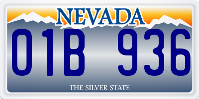 NV license plate 01B936