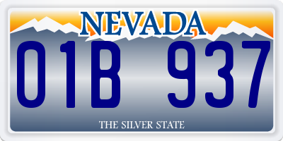 NV license plate 01B937
