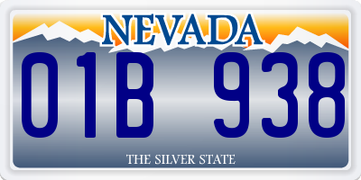 NV license plate 01B938