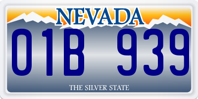 NV license plate 01B939