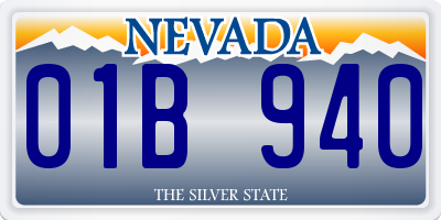 NV license plate 01B940