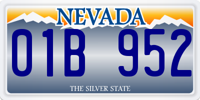 NV license plate 01B952